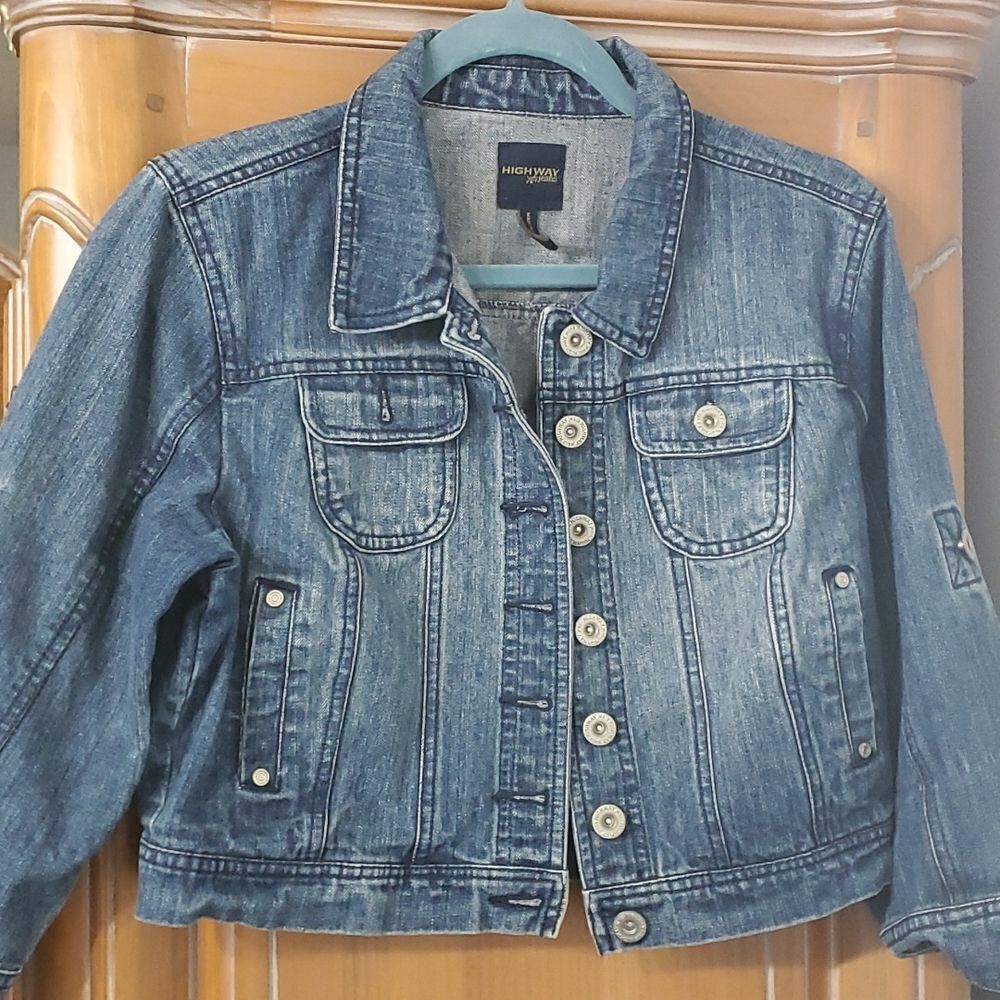 Denim jacket by Highway jeans. Size‎ large. Adorable  little girl's